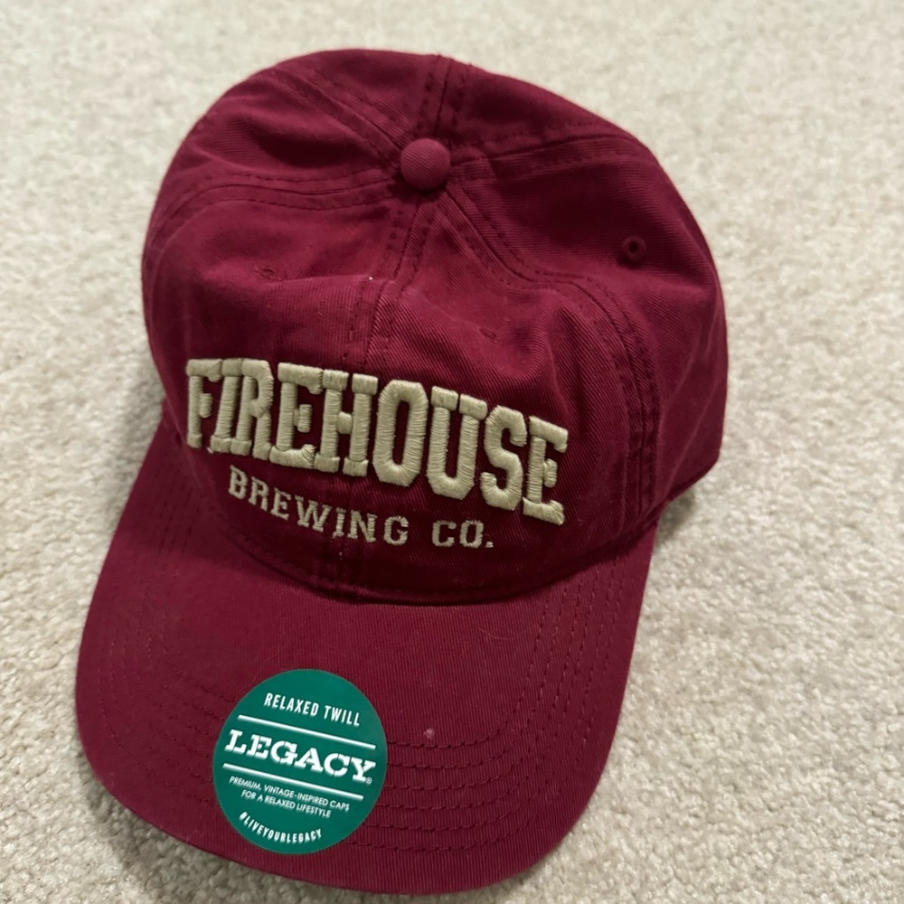 Firehouse Brewing Co. Legacy Relaxed Twill Dad Hat Garnet Red Embroidered NWT-OS